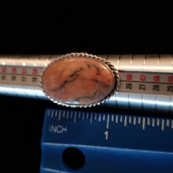 Large Oval Jasper Ring in Twisted Border Setting - Picture 5 of 5